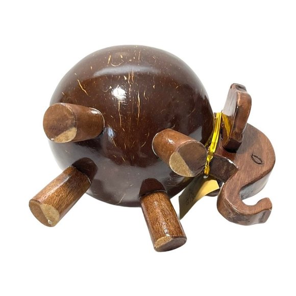 Hand Carved Wooden Elephant Bowl - Picture 11 of 12